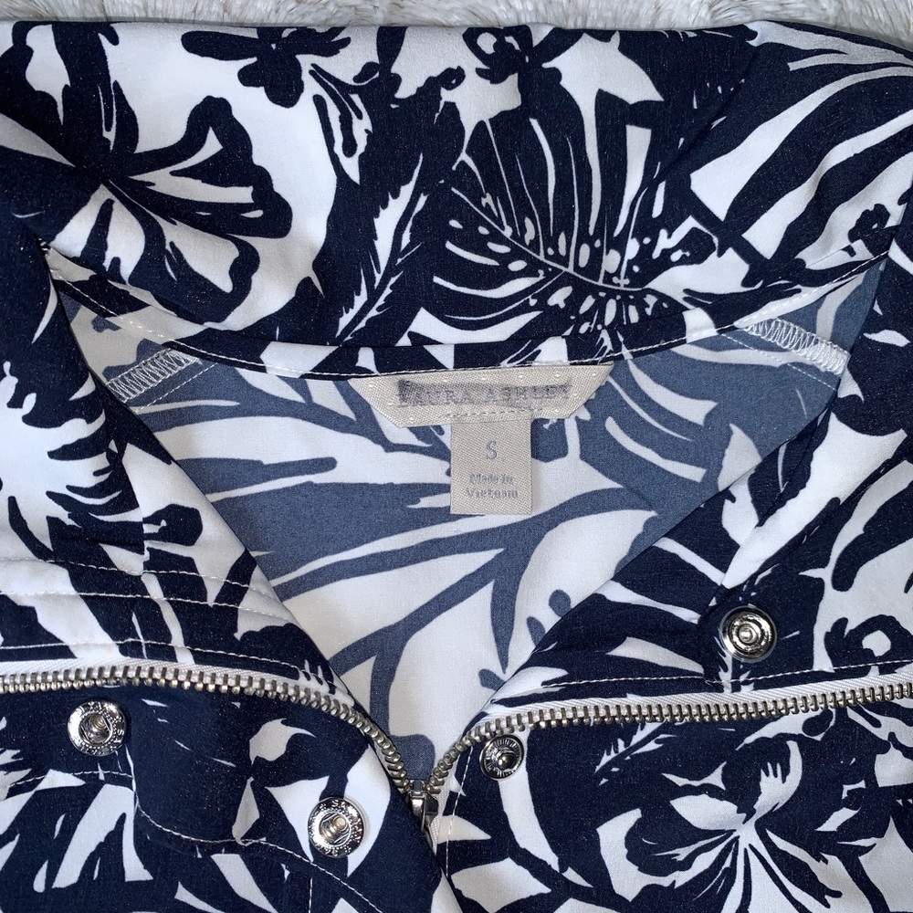 Laura Ashley - Navy Blue/White Lightweight Jacket - Picture 3 of 10